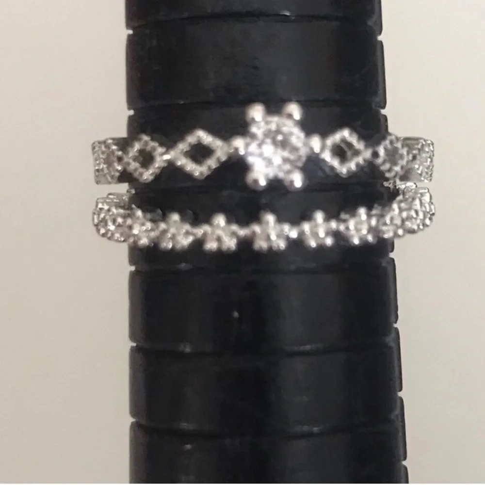 Sterling Silver Floral Open Band Ring